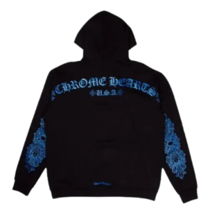 Blue Glitter Chrome Hearts USA Hoodie