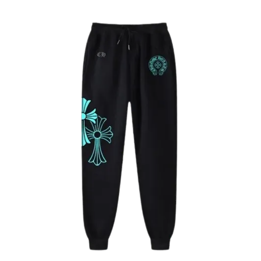 Blue Triple Cross Chrome Hearts Sweatpants